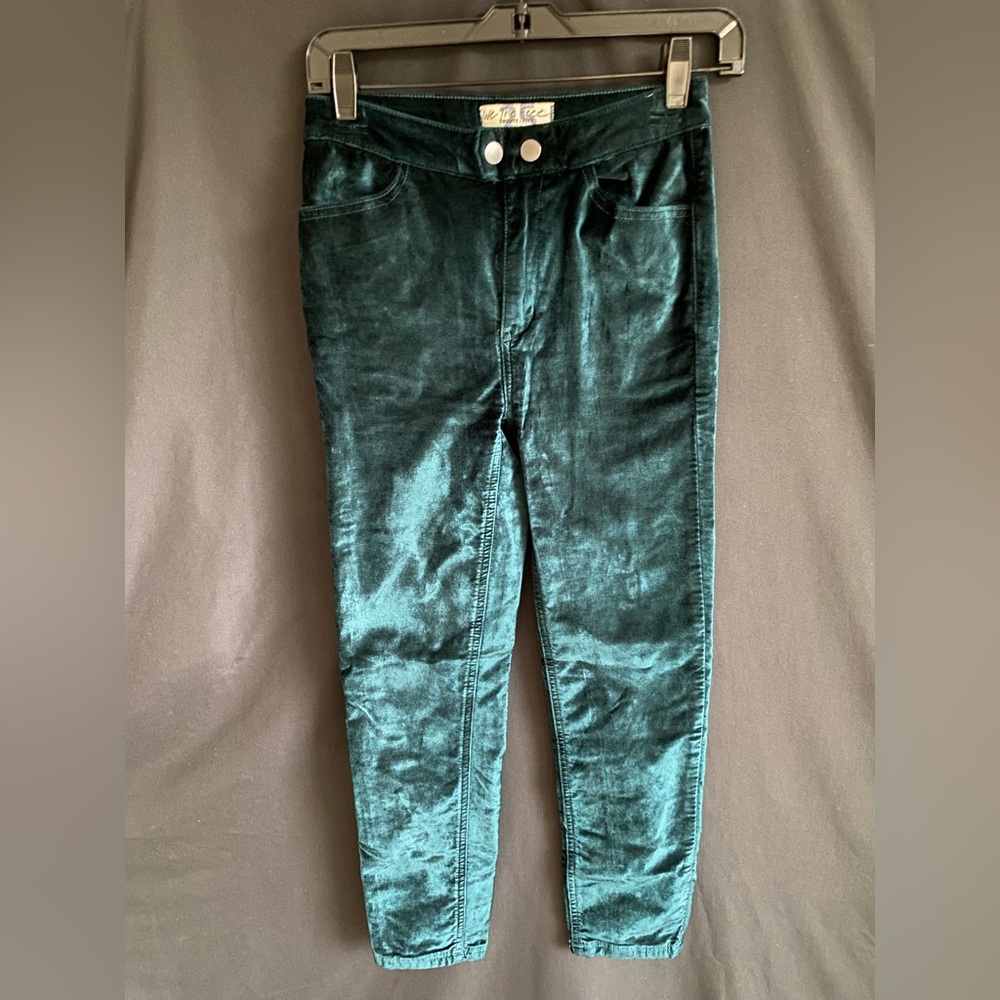 Free People blue velvet skinny jeans - Picture 2 of 6